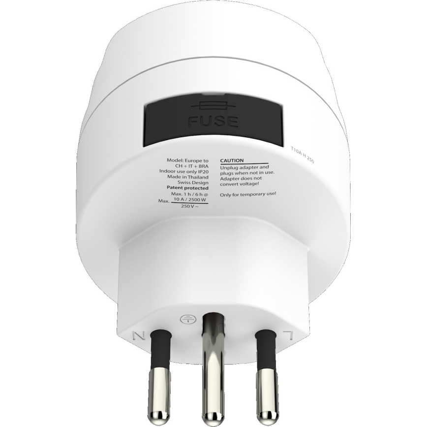 SKROSS - Adaptador de viaje Brasil/Italia/Suiza 10A