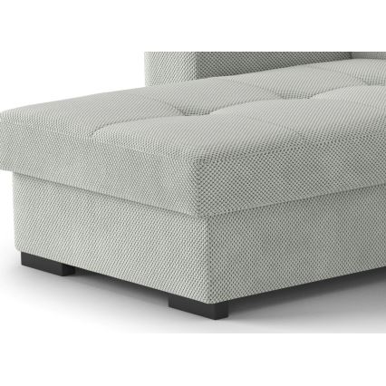 Sofá cama con arcón y puf PALERMO, gris claro, izquierdo