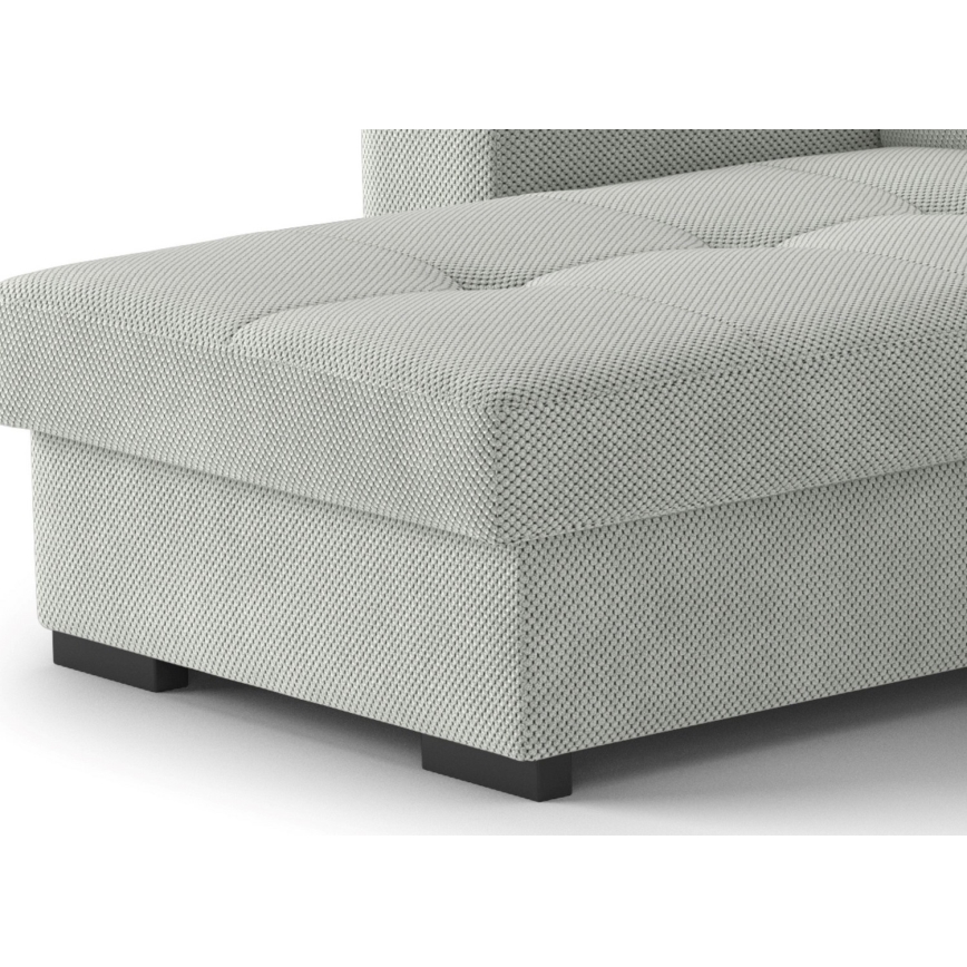 Sofá cama con arcón y puf PALERMO, gris claro, izquierdo