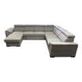 Sofá cama con chaiselongue en forma de U con almacenamiento GRANADA gris claro