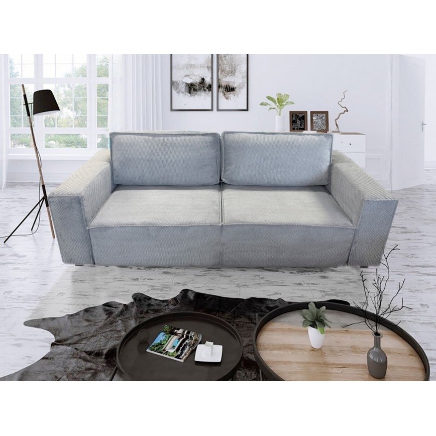 Sofá cama de tres plazas con almacenamiento RONDA gris