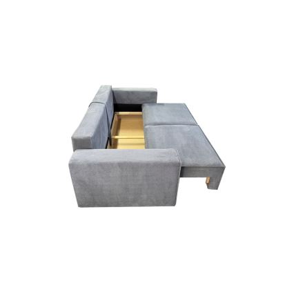 Sofá cama de tres plazas con almacenamiento RONDA gris
