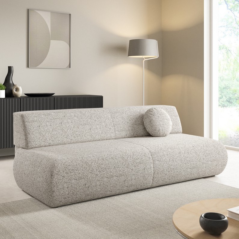 Sofá cama de 3 plazas con arcón de almacenamiento PRATO beige