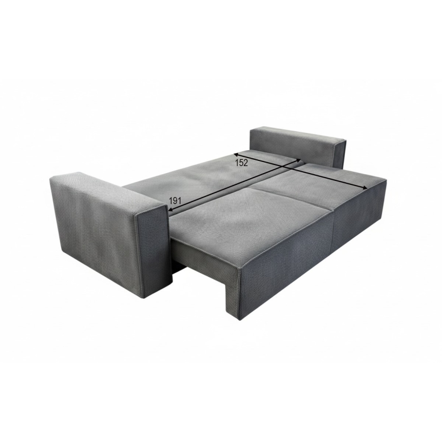 Sofá cama de 3 plazas con arcón RONDA gris