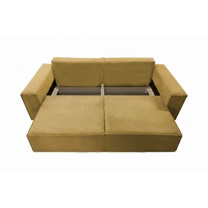 Sofá cama de 3 plazas con arcón RONDA naranja