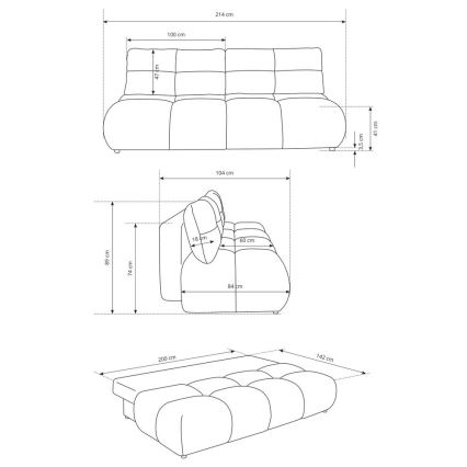 Sofá cama de 3 plazas con espacio de almacenamiento NUORO, color verde