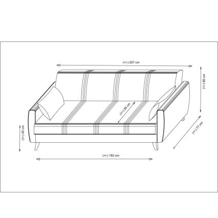 Sofá cama de 3 plazas KORFU beige