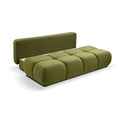 Sofá cama de tres plazas con almacenamiento NUORO verde