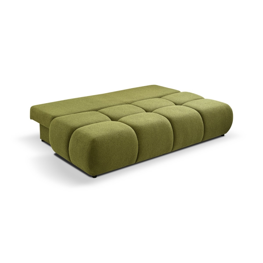Sofá cama de tres plazas con almacenamiento NUORO verde