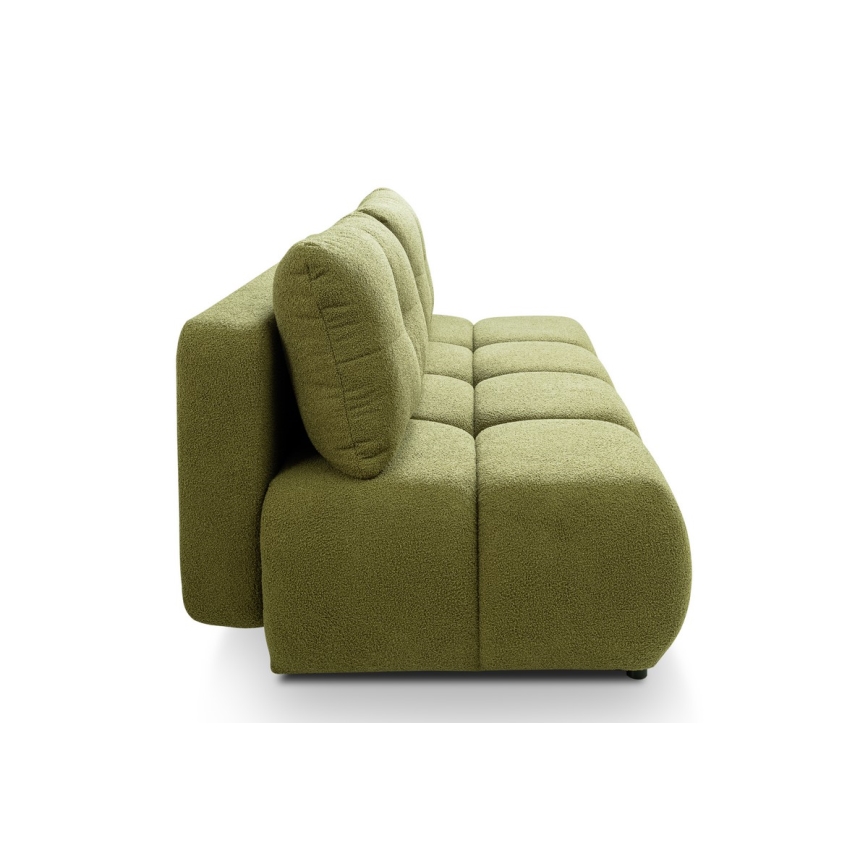 Sofá cama de tres plazas con almacenamiento NUORO verde