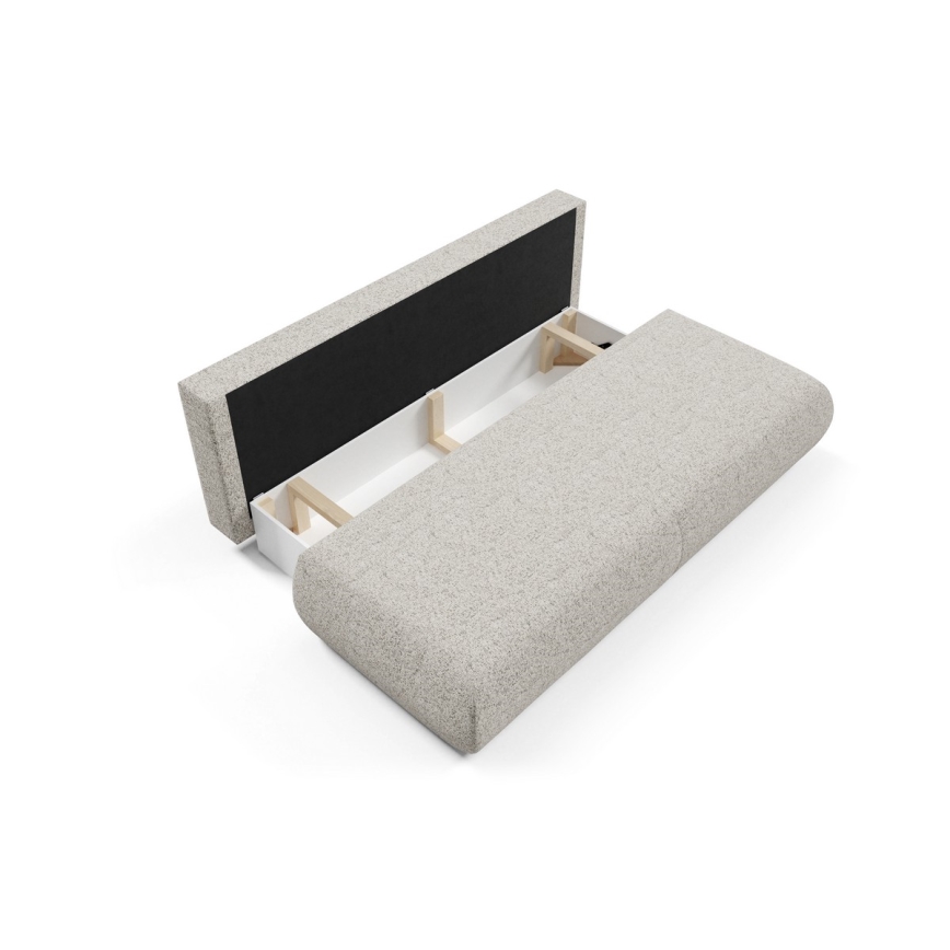 Sofá cama de tres plazas con almacenamiento PRATO beige