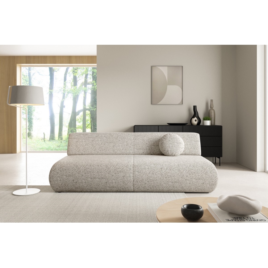 Sofá cama de tres plazas con almacenamiento PRATO beige