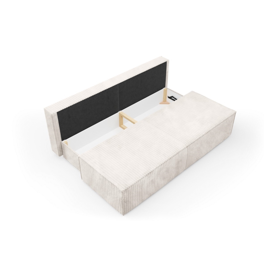 Sofá cama de tres plazas con almacenamiento TERAMO beige