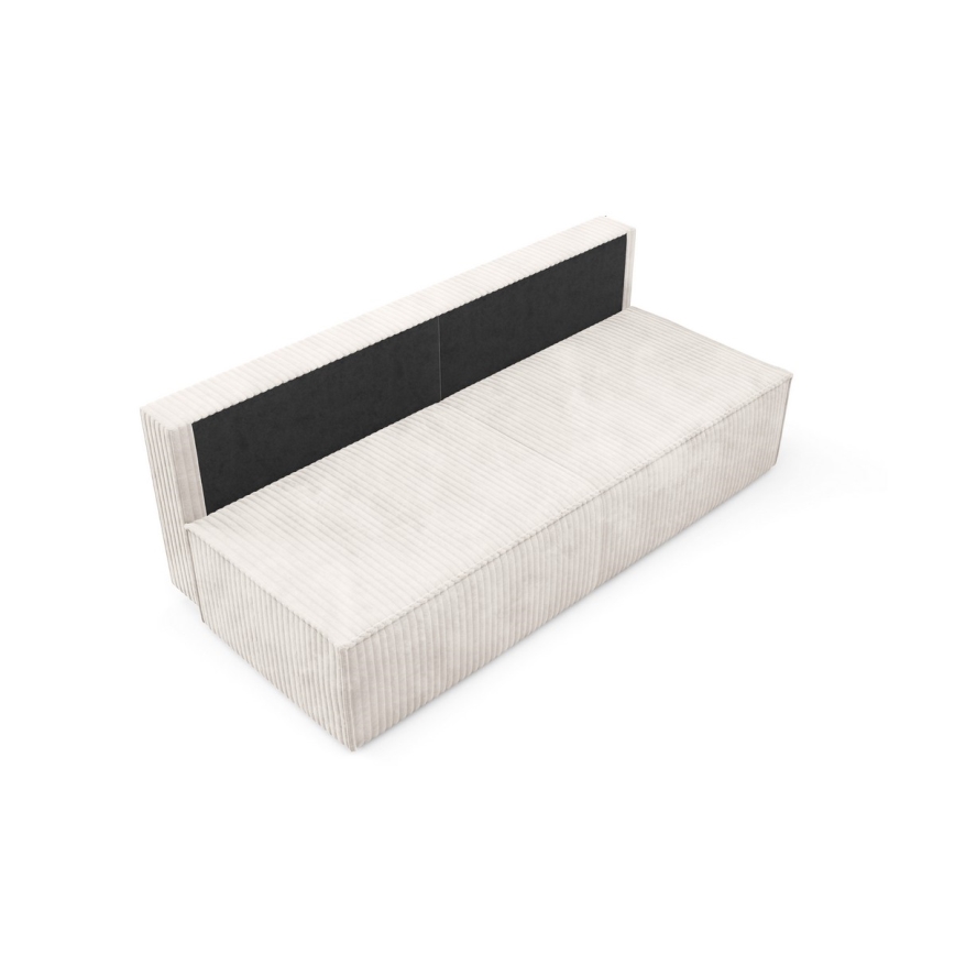 Sofá cama de tres plazas con almacenamiento TERAMO beige