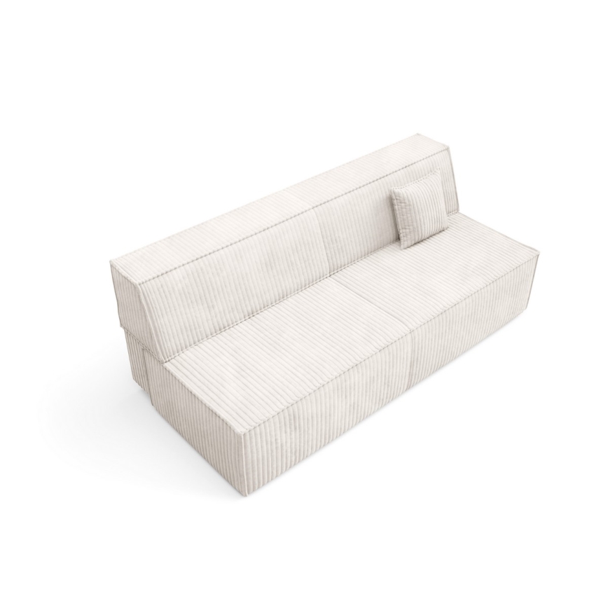 Sofá cama de tres plazas con almacenamiento TERAMO beige