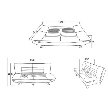 Sofá cama de dos plazas AIRI beige