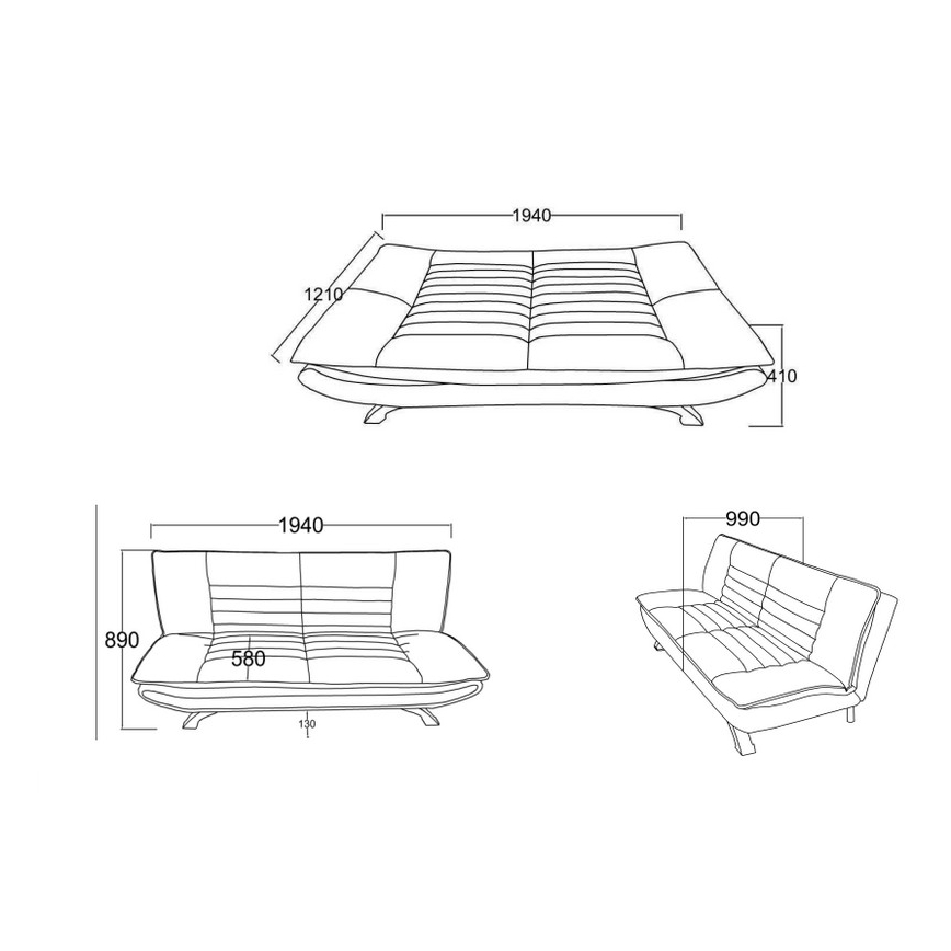 Sofá cama de dos plazas AIRI beige