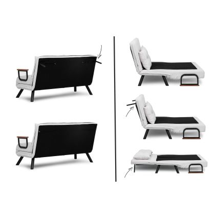 Sofá cama de dos plazas QIRA blanco