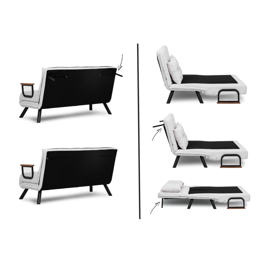 Sofá cama de dos plazas QIRA blanco