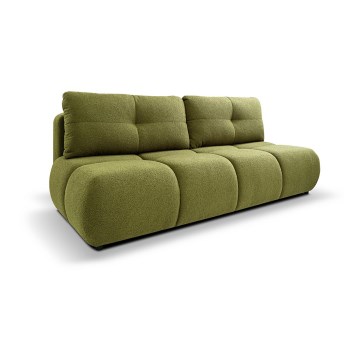 Sofá cama de tres plazas con almacenamiento NUORO verde