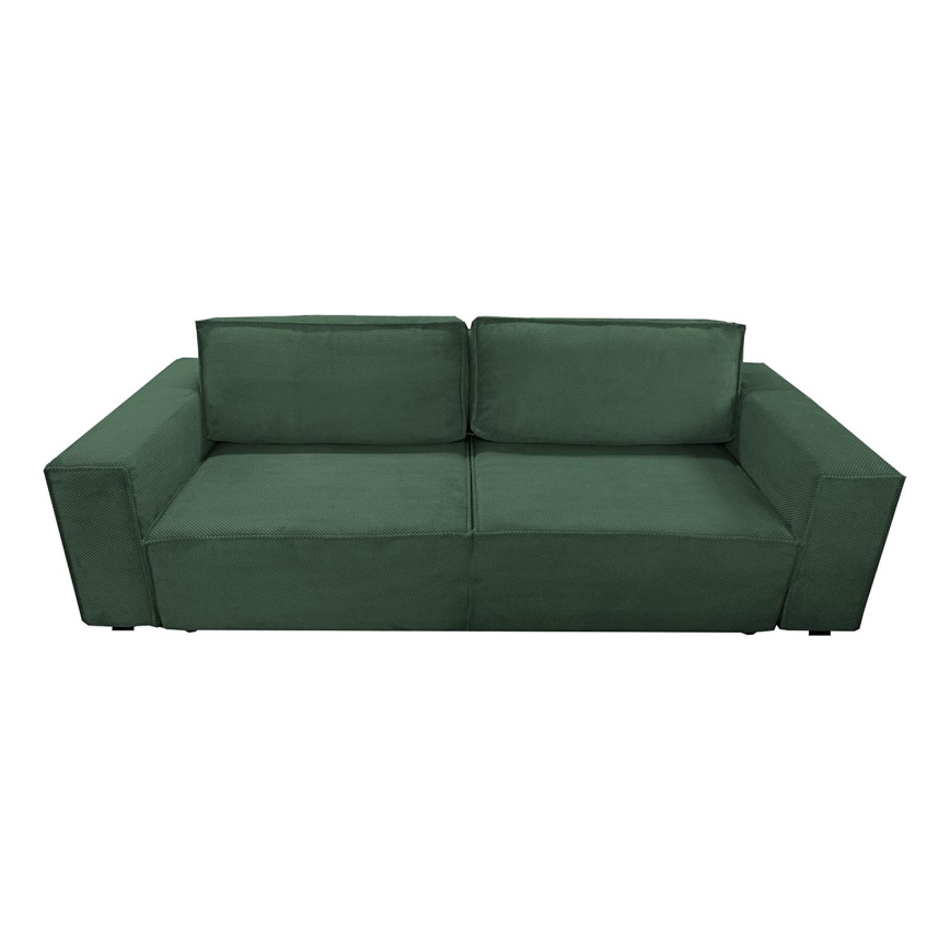 Sofá cama de tres plazas con almacenamiento RONDA verde