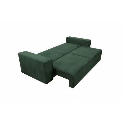 Sofá cama de tres plazas con arcón RONDA verde