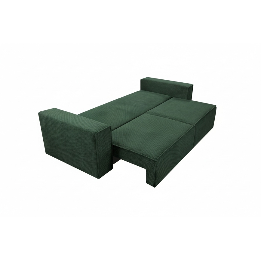 Sofá cama de tres plazas con arcón RONDA verde