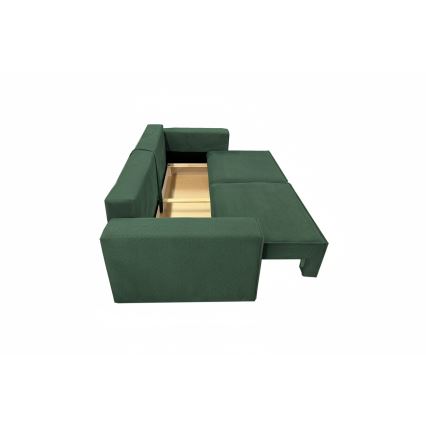 Sofá cama de tres plazas con arcón RONDA verde