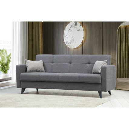 Sofá cama de tres plazas KORFU gris oscuro