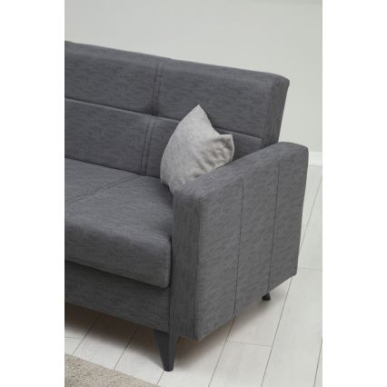 Sofá cama de tres plazas KORFU gris oscuro