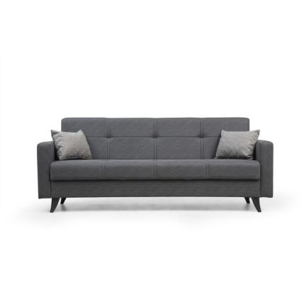 Sofá cama de tres plazas KORFU gris oscuro