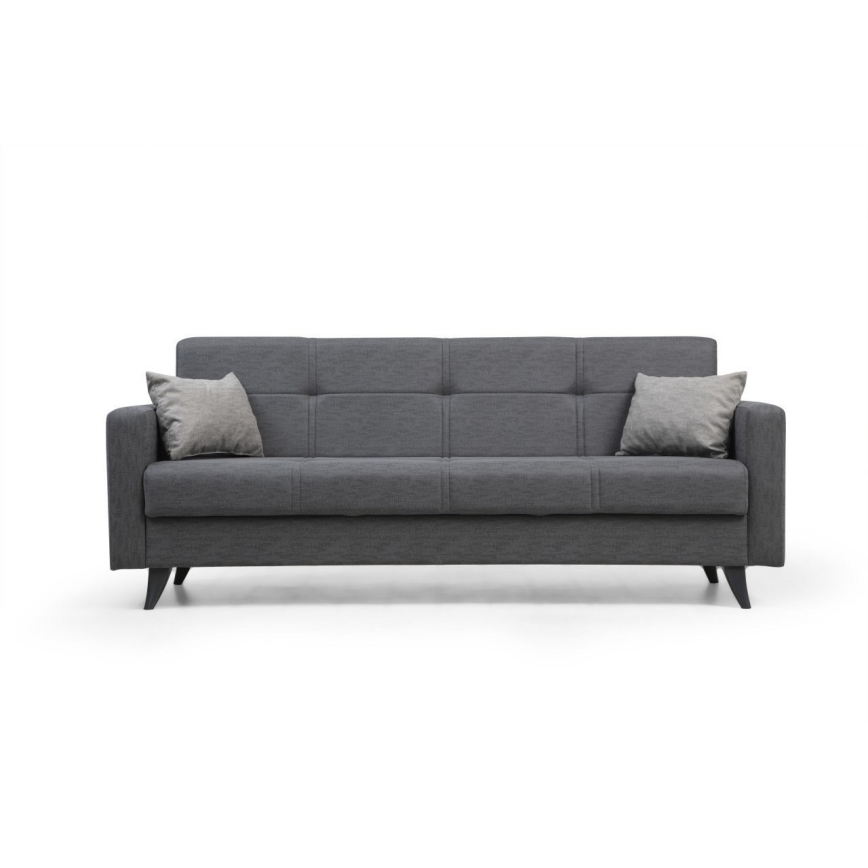 Sofá cama de tres plazas KORFU gris oscuro