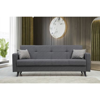 Sofá cama de tres plazas KORFU gris oscuro