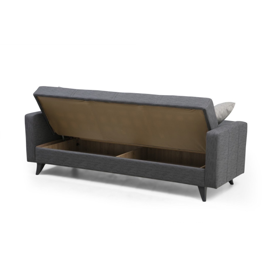 Sofá cama de tres plazas KORFU gris oscuro