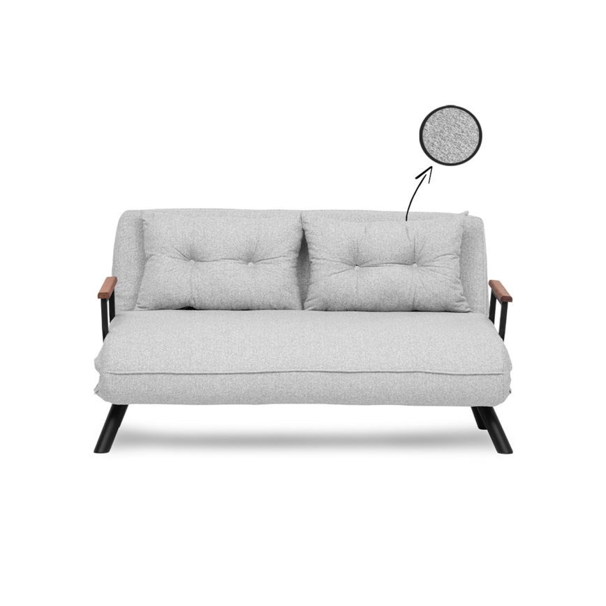 Sofá cama desplegable de 2 plazas QIRA, gris