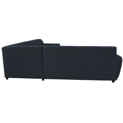 Sofá cama esquinero en L VISEU, con espacio de almacenamiento, orientación derecha, antracita/negro