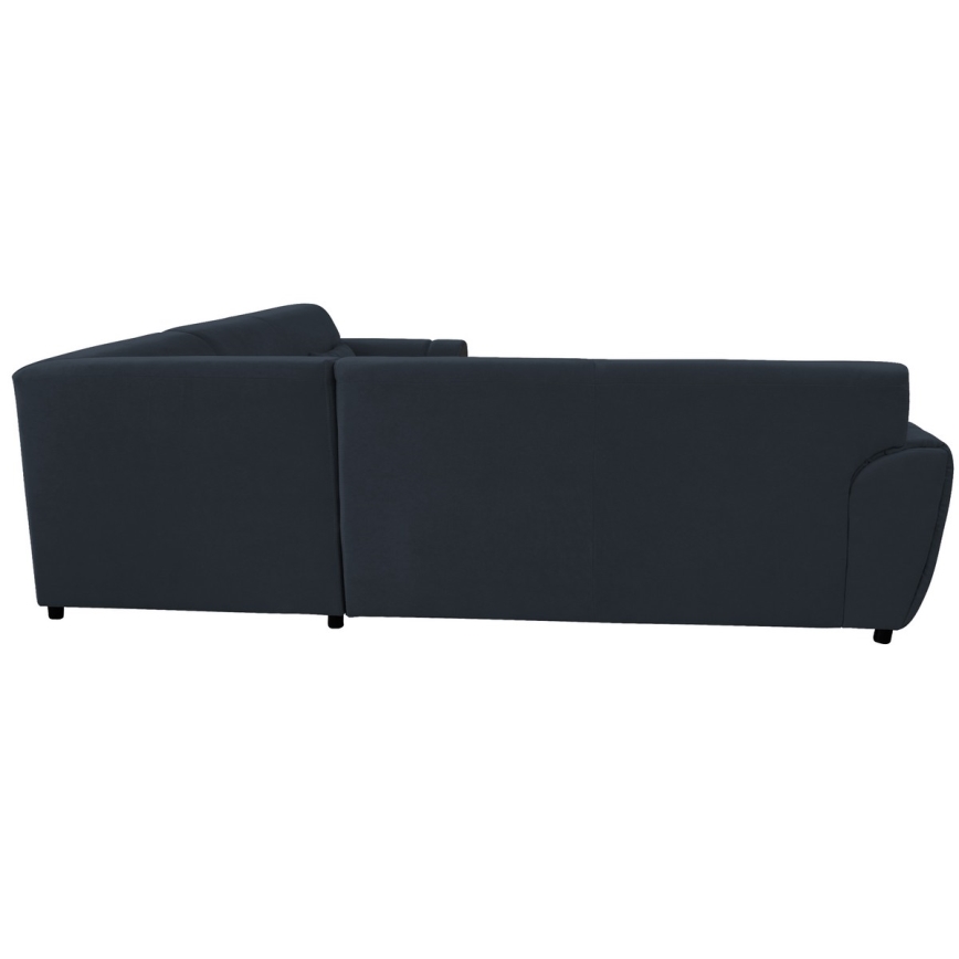 Sofá cama esquinero en L VISEU, con espacio de almacenamiento, orientación derecha, antracita/negro