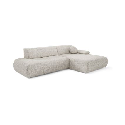 Sofá cama esquinero PRATO en L con espacio de almacenamiento, orientación derecha, beige