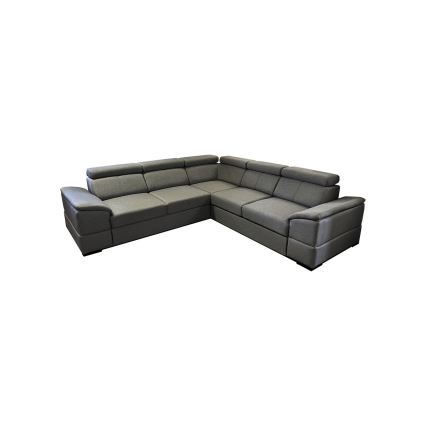 Sofá esquinero reversible con cama y arcón GRANADA gris oscuro