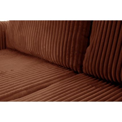 Sofá esquinero cama reversible en L FRIDA, con espacio de almacenamiento, marrón