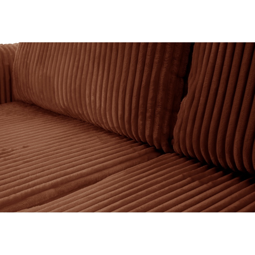 Sofá esquinero cama reversible en L FRIDA, con espacio de almacenamiento, marrón