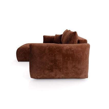 Sofá esquinero cama reversible en L FRIDA, con espacio de almacenamiento, marrón