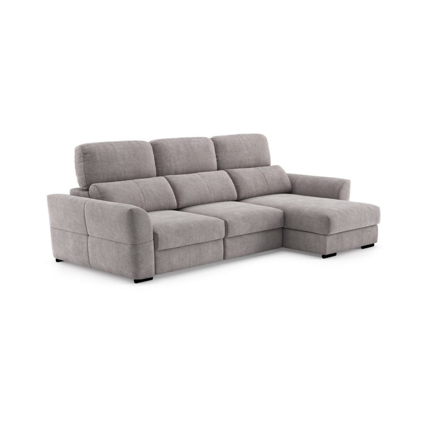 Sofá cama esquinero versátil de 3 plazas con espacio de almacenamiento TRENTO taupe