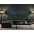 Sofá cama esquinero reversible en L con arcón SALVADA verde