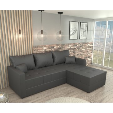 Sofá cama esquinero reversible en L DUBLIN gris