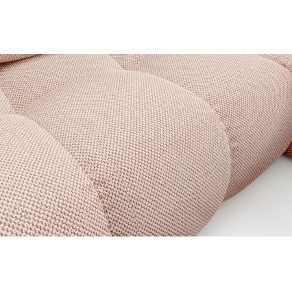 Sofá cama esquinero tapizado en L ALMADA, con arcón, orientación derecha, rosa