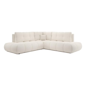 Sofá cama esquinero tapizado ALMADA en L con arcón, lado derecho, beige