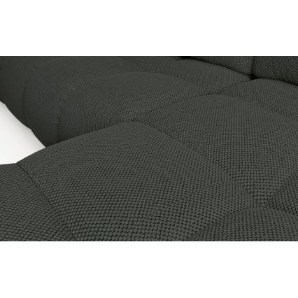 Sofá rinconero tapizado convertible en cama con almacenamiento en L ALMADA, lado derecho, antracita