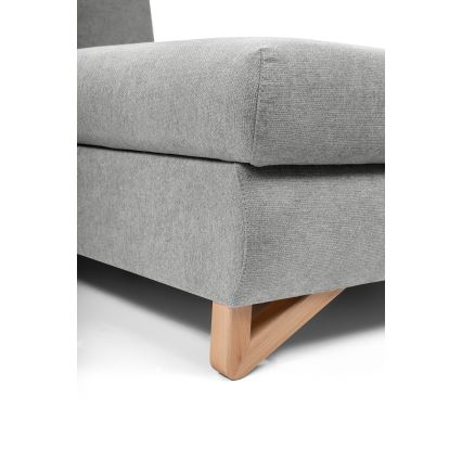 Sofá rinconero tapizado convertible con arcón de almacenamiento en L AVESTA, orientación derecha, gris