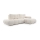Sofá cama esquinero tapizado con espacio de almacenamiento en L ALMADA, configuración derecha, beige claro